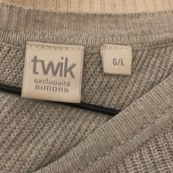 TWIK SIMONS Open Back Crossback High Low Grey Sweater Tunic - Picture 4 of 5